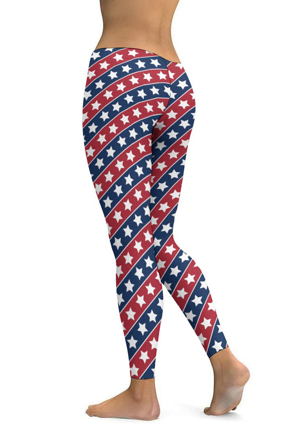 LC265448-P320-S, LC265448-P320-M, LC265448-P320-L, LC265448-P320-XL, Red American Flag Women's Yoga Pants