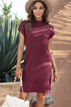 PACK273653-P403-1, Red Dahlia Patch Pocket Ribbed Knit Short Sleeve Sweater Dress
