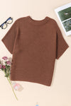PACK2724518-P1017-2, Coffee High Neck Short Bat Sleeve Sweater
