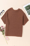 PACK2724518-P1017-2, Coffee High Neck Short Bat Sleeve Sweater