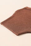 PACK2724518-P1017-2, Coffee High Neck Short Bat Sleeve Sweater