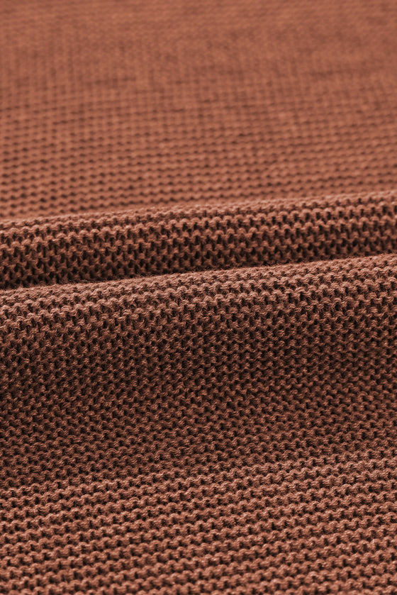 PACK2724518-P1017-2, Coffee High Neck Short Bat Sleeve Sweater