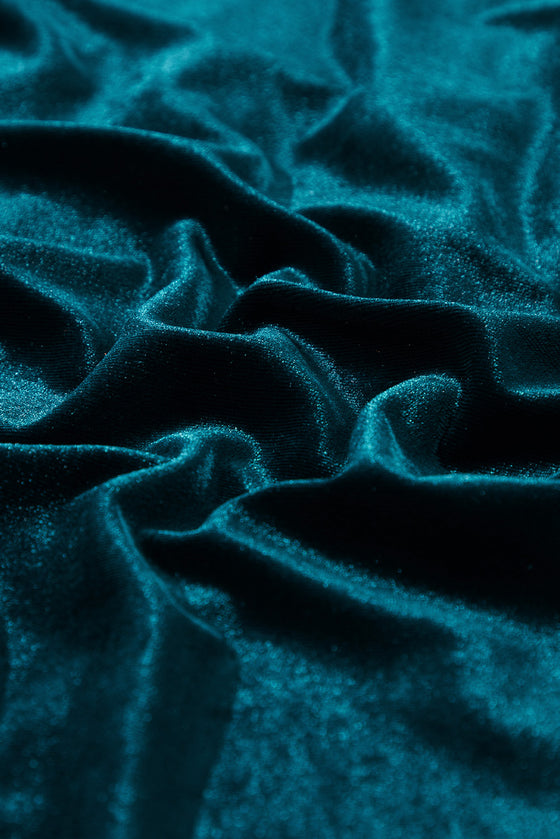 PACK25125101-P1809-1, Skobeloff Lantern Sleeve Beaded Split V Neck Velvet Top