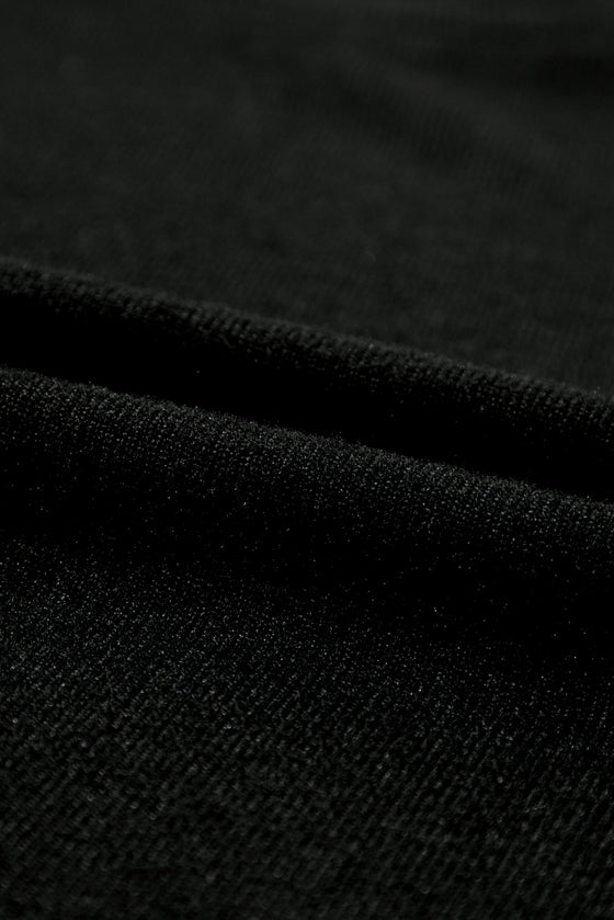 PACK25223144-P2-1, Black Contrast Ribbed Bishop Sleeve Top