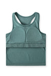 PACK264665-P509-1, Mist Green Solid Color Ribbed U Neck Sports Tank Top