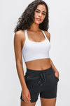 LC264666-P1-S, LC264666-P1-M, LC264666-P1-L, LC264666-P1-XL, White Criss Cross Straps Back Push up Sports Active Bra