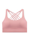 LC264666-P8010-S, LC264666-P8010-M, LC264666-P8010-L, LC264666-P8010-XL, Rose Tan Criss Cross Straps Back Push up Sports Active Bra
