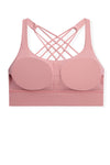LC264666-P8010-S, LC264666-P8010-M, LC264666-P8010-L, LC264666-P8010-XL, Rose Tan Criss Cross Straps Back Push up Sports Active Bra