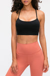 LC264655-P2-S, LC264655-P2-M, LC264655-P2-L, LC264655-P2-XL, Black Sexy Y Straps Sports Bra