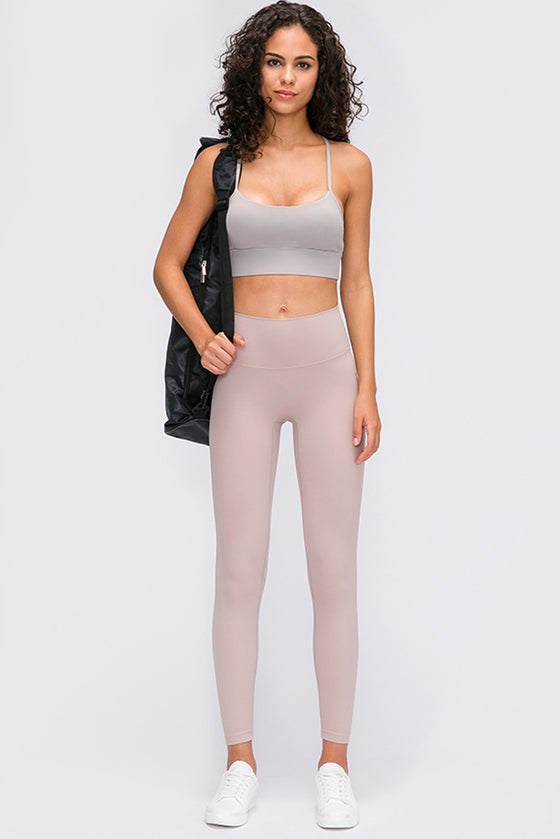 LC264655-P1011-S, LC264655-P1011-M, LC264655-P1011-L, LC264655-P1011-XL, Light Grey Sexy Y Straps Sports Bra