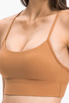 LC264655-P3014-S, LC264655-P3014-M, LC264655-P3014-L, LC264655-P3014-XL, Grapefruit Orange Sexy Y Straps Sports Bra