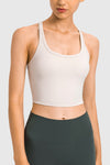 LC264657-P1-S, LC264657-P1-M, LC264657-P1-L, LC264657-P1-XL, White U Neck Racerback Cropped Workout Top
