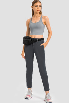  LC264657-P11-S, LC264657-P11-M, LC264657-P11-L, LC264657-P11-XL, Gray U Neck Racerback Cropped Workout Top