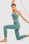 LC264657-P509-S, LC264657-P509-M, LC264657-P509-L, LC264657-P509-XL, Mist Green U Neck Racerback Cropped Workout Top