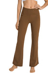 LC265449-P2017-S, LC265449-P2017-M, LC265449-P2017-L, LC265449-P2017-XL, Chestnut Solid Color High Waist Wide Leg Active Pants