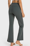 LC265449-P2011-S, LC265449-P2011-M, LC265449-P2011-L, LC265449-P2011-XL, Dark Grey Solid Color High Waist Wide Leg Active Pants