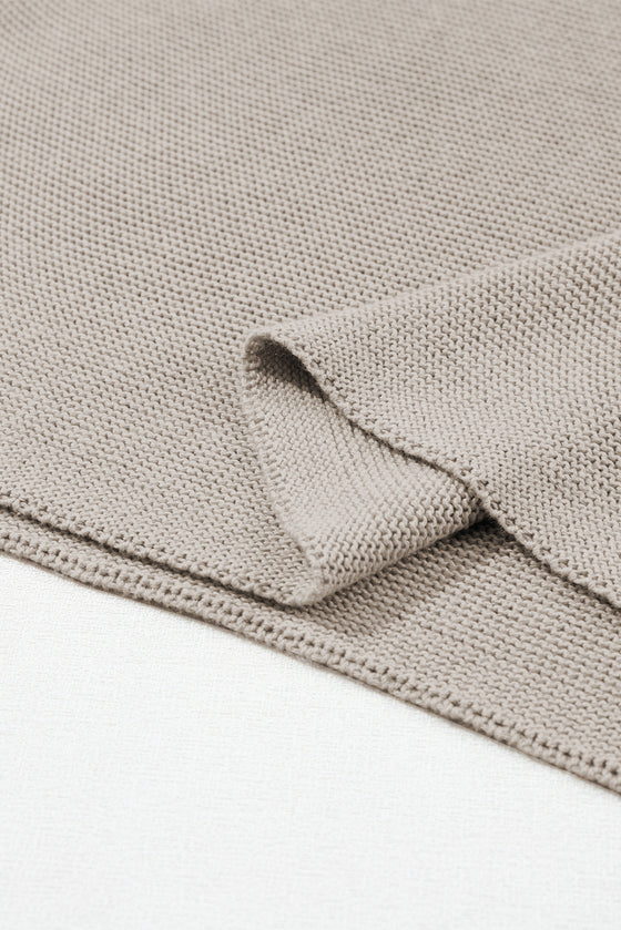 PACK2724518-P18-1, Apricot High Neck Short Bat Sleeve Sweater