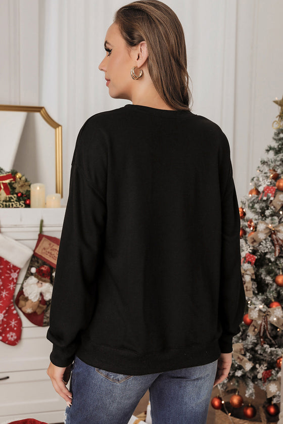 LC25317186-2-S, LC25317186-2-M, LC25317186-2-L, LC25317186-2-XL, PACK25317186-2-1, Black JIA LIANG Heart-shape Diamond Sweatshirt