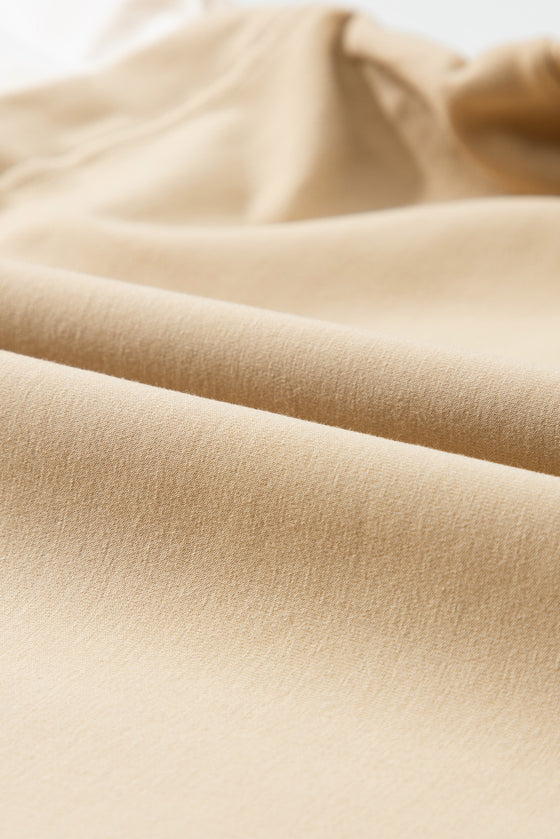 PACK6118832-P5016-1, Pale Khaki Sweatshirt Poplin Mini Dress