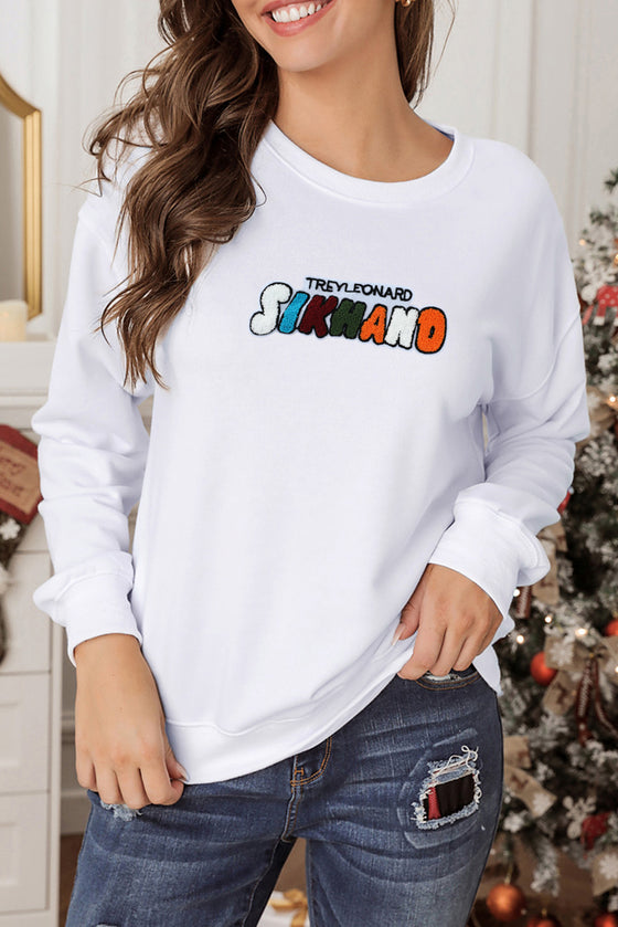 LC25317196-1-S, LC25317196-1-M, LC25317196-1-L, LC25317196-1-XL, PACK25317196-1-1, White Chenille TREYLEONARD SIKHAND Graphic Sweatshirt