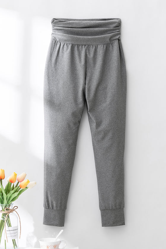 High Waist Pleated Pocket Leggings