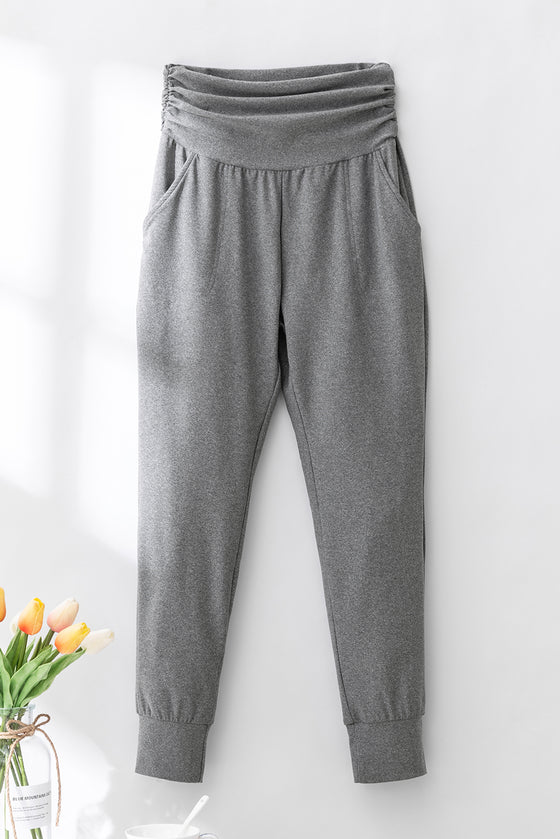 High Waist Pleated Pocket Leggings