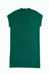 PACK273653-P309-1, Blackish Green Patch Pocket Ribbed Knit Short Sleeve Sweater Dress