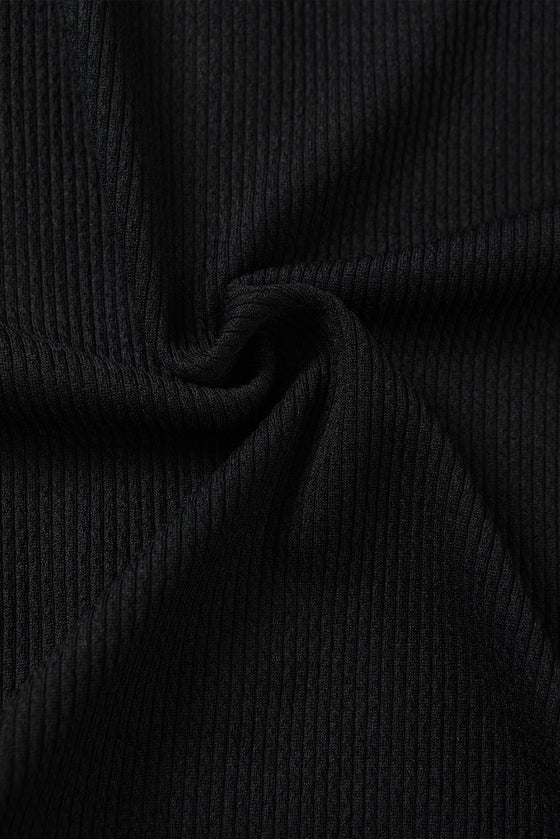 PACK6421665-P2-1, Black Zip up Mock Neck Ribbed Sleeveless Bodysuit