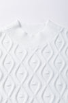 PACK276184-P1-1, White Textured Ruffled Mock Neck Knitted Vest