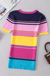 PACK277103-P1022-2, Pink Mixed Stripes Ribbed Knit Top