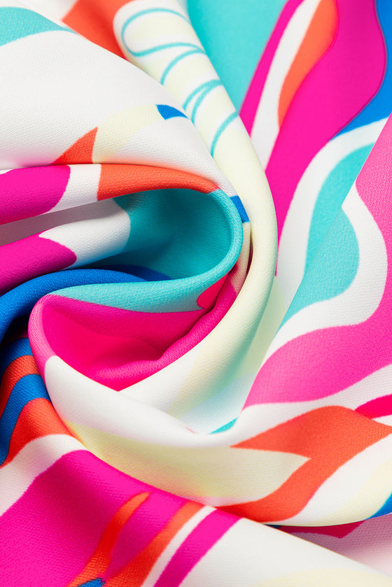 PACK7712571-P622-1, Rose Red Boho Flower Print Loose Wide Leg Pants