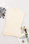 PACK2724449-P1015-1, Oatmeal Cable Knit High Neck Sweater Vest