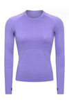 PACK264631-P208-1, Wisteria Slim Thumbhole Sleeve Textured Detail Gym Top