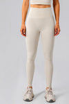 LC265459-P1-S, LC265459-P1-M, LC265459-P1-L, LC265459-P1-XL, White High Waisted Peach Hip Lift Exercise Leggings