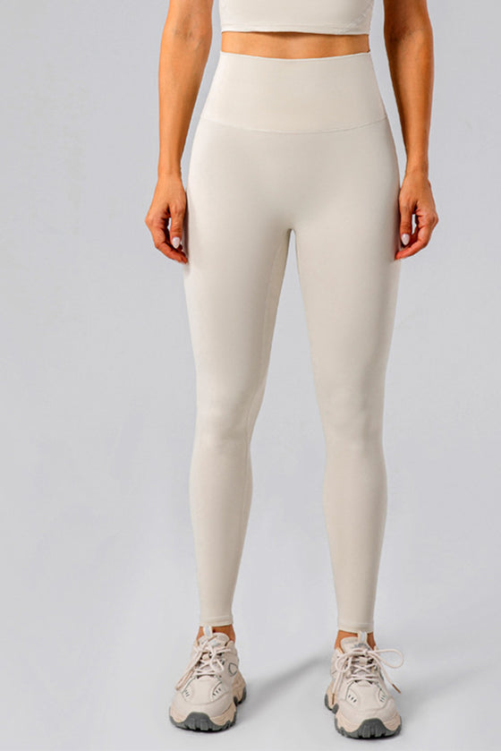 LC265459-P1-S, LC265459-P1-M, LC265459-P1-L, LC265459-P1-XL, White High Waisted Peach Hip Lift Exercise Leggings