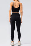 LC265459-P2-S, LC265459-P2-M, LC265459-P2-L, LC265459-P2-XL, Black High Waisted Peach Hip Lift Exercise Leggings