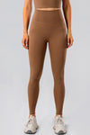 LC265459-P2017-S, LC265459-P2017-M, LC265459-P2017-L, LC265459-P2017-XL, Chestnut High Waisted Peach Hip Lift Exercise Leggings