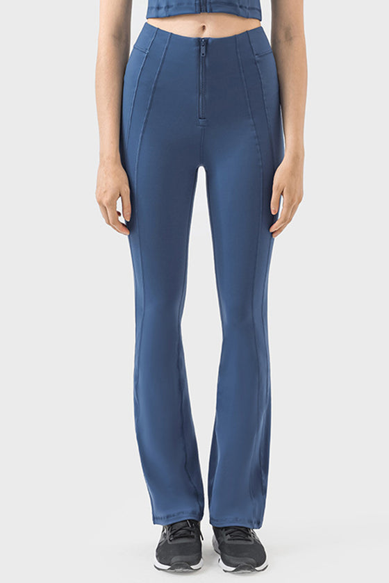 PACK265457-P905-1, Sail Blue Exposed Seam High Waist Zipped Active Pants