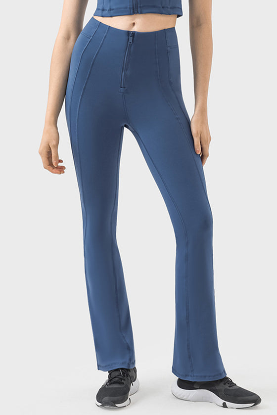 PACK265457-P905-1, Sail Blue Exposed Seam High Waist Zipped Active Pants