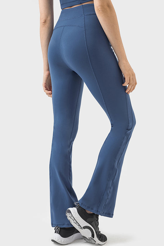 PACK265457-P905-1, Sail Blue Exposed Seam High Waist Zipped Active Pants