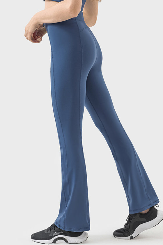 PACK265457-P905-1, Sail Blue Exposed Seam High Waist Zipped Active Pants