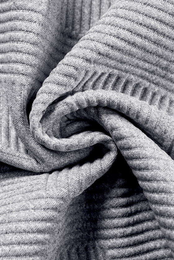 PACK25126467-P1122-1, Gray Textured Contrast Splicing Raglan Sleeve Top