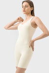 PACK260346-P1-1, White Exposed Stitching Pilates Yoga Jumpsuit