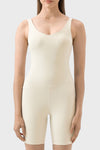 PACK260346-P1-1, White Exposed Stitching Pilates Yoga Jumpsuit