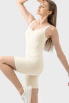 PACK260346-P1-1, White Exposed Stitching Pilates Yoga Jumpsuit