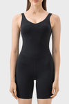 PACK260346-P2-1, Black Exposed Stitching Pilates Yoga Jumpsuit