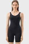 PACK260346-P2-1, Black Exposed Stitching Pilates Yoga Jumpsuit