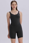 PACK260346-P2-1, Black Exposed Stitching Pilates Yoga Jumpsuit