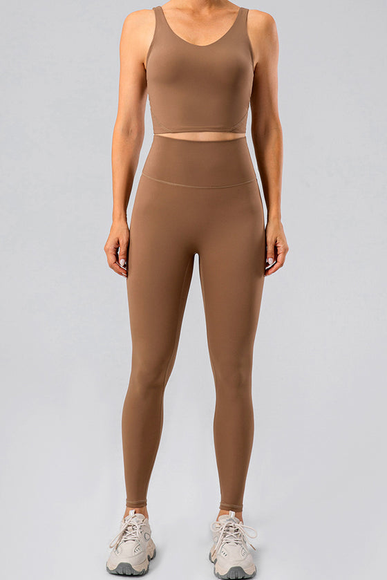 PACK264675-P2017-1, Chestnut Solid U Neck Ruched Action Bra