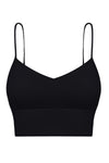 PACK264684-P2-1, Black Solid Spaghetti Straps V Neck Yoga Bra